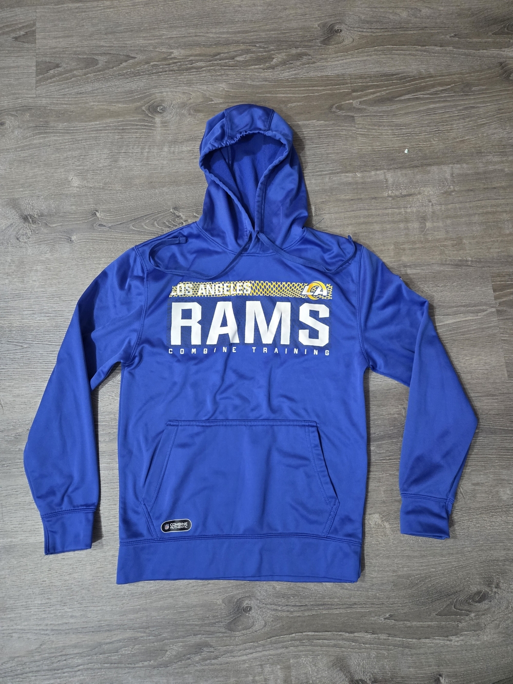 Los Angeles Rams Combine Training NFL New Era Blue Hooded Sweatshirt Small